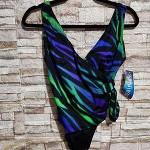 Great Lengths Colorful One-Piece Swimsuit Size 8
